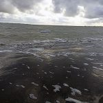 Nordsee bei stürmischem Wetter und Flut